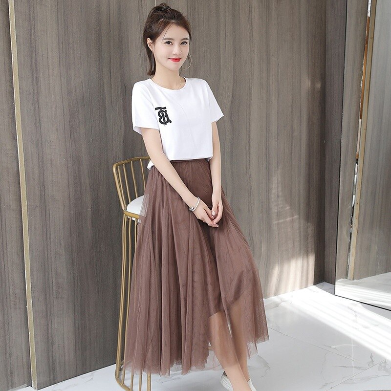 Women Skirt  Sleeve T-shirt