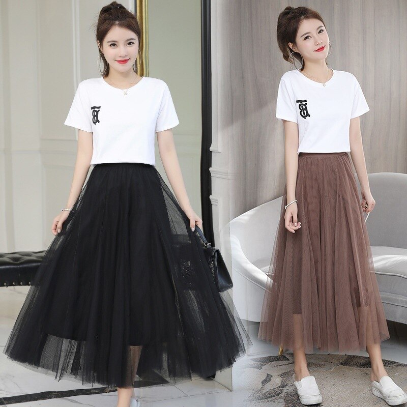 Women Skirt  Sleeve T-shirt
