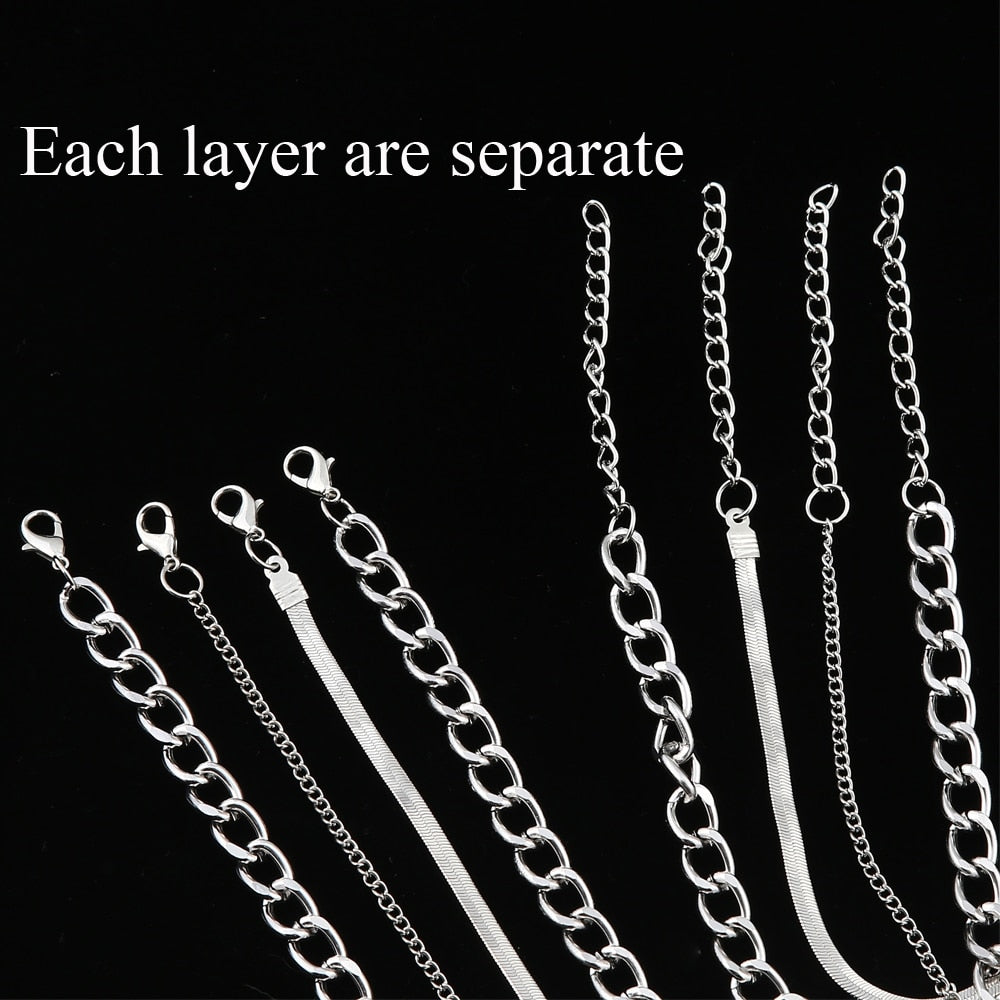 Layer Moon Pendant Necklace