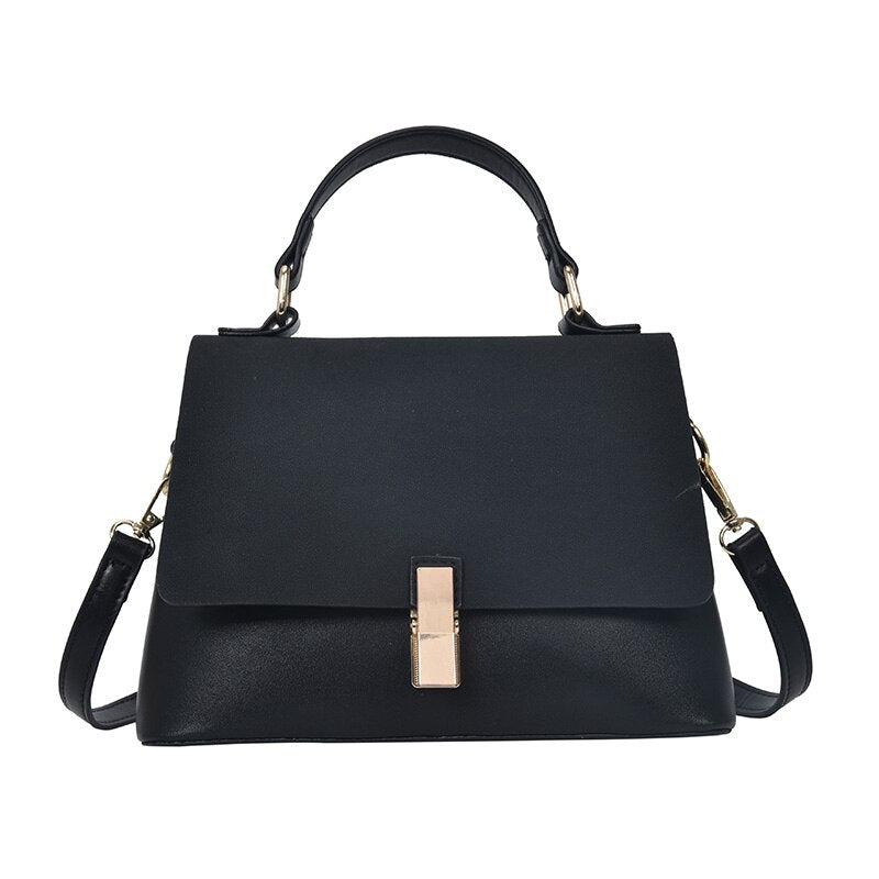 Suede Leather Black Crossbody Bag
