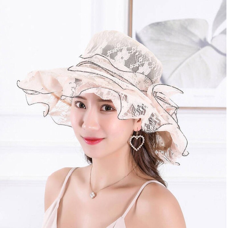 Summer Organza Brim Sun Caps