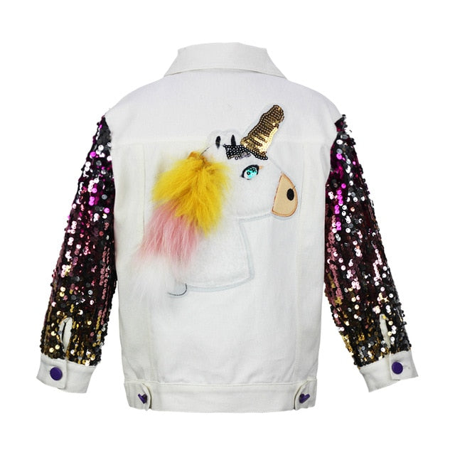 Unicorn jean Jacket for Girls Children