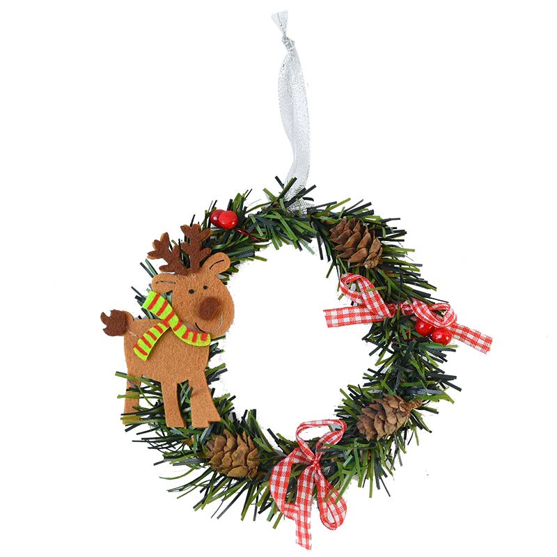 Wreath Decoration Santa Claus Deer Circle