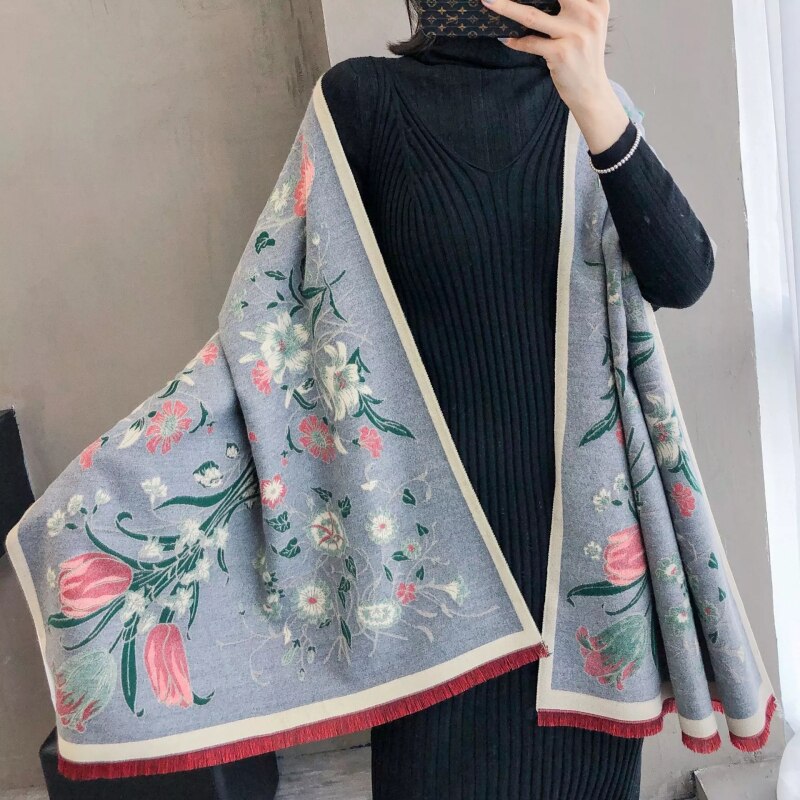 Women Luxury Cashmere Scarf Winter