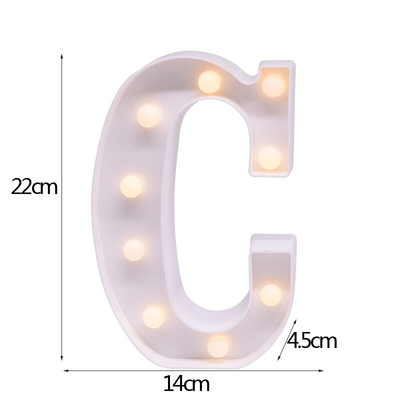 White Letter & Number LED Night Light