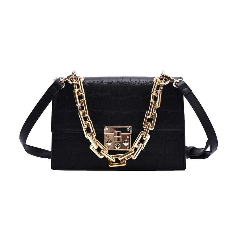 Thick Chain Small PU Leather Flap Bags