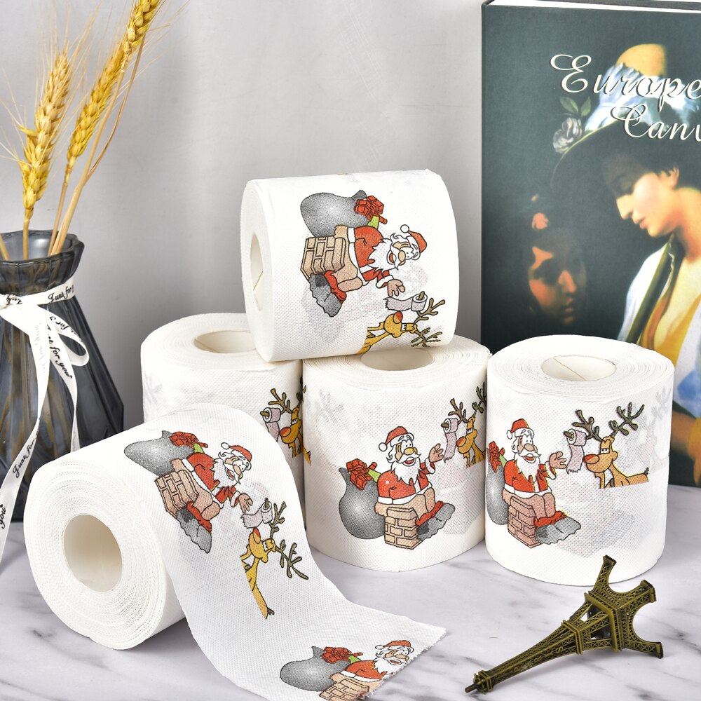 New Year Gifts Roll Santa Claus Reindeer