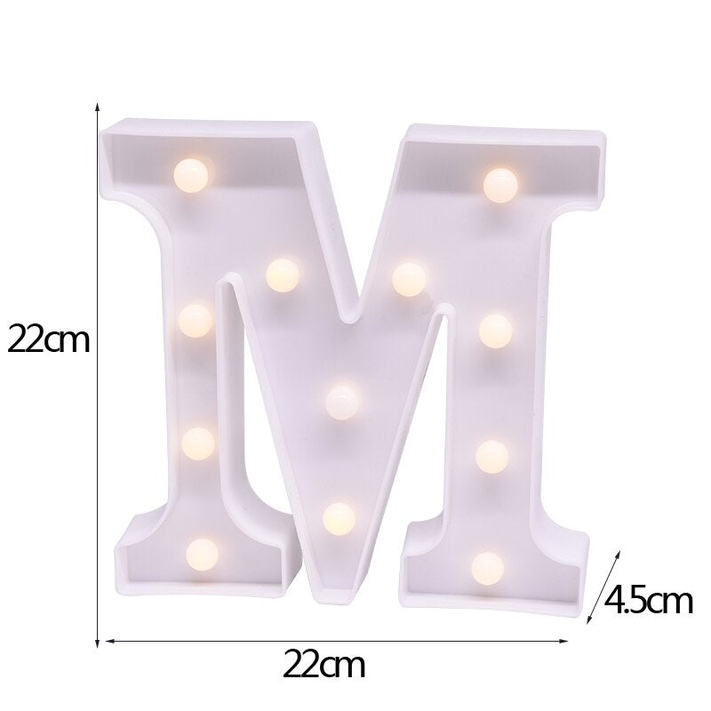 White Letter & Number LED Night Light