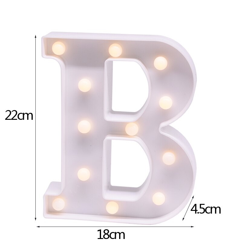 White Letter & Number LED Night Light