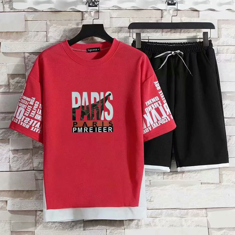New Men's T-shirt Set Fashion Hip Hop Streetwear