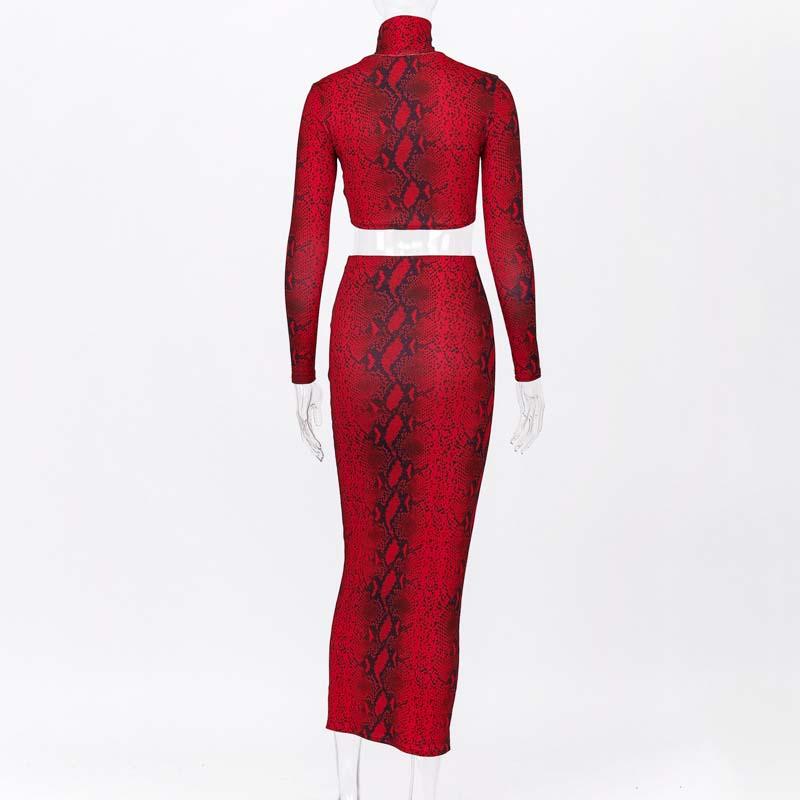 Snake Skirt Women Suits Set
