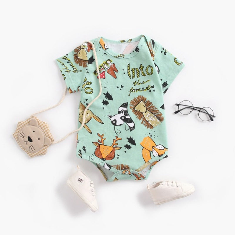 Newborn baby girls bodysuit short