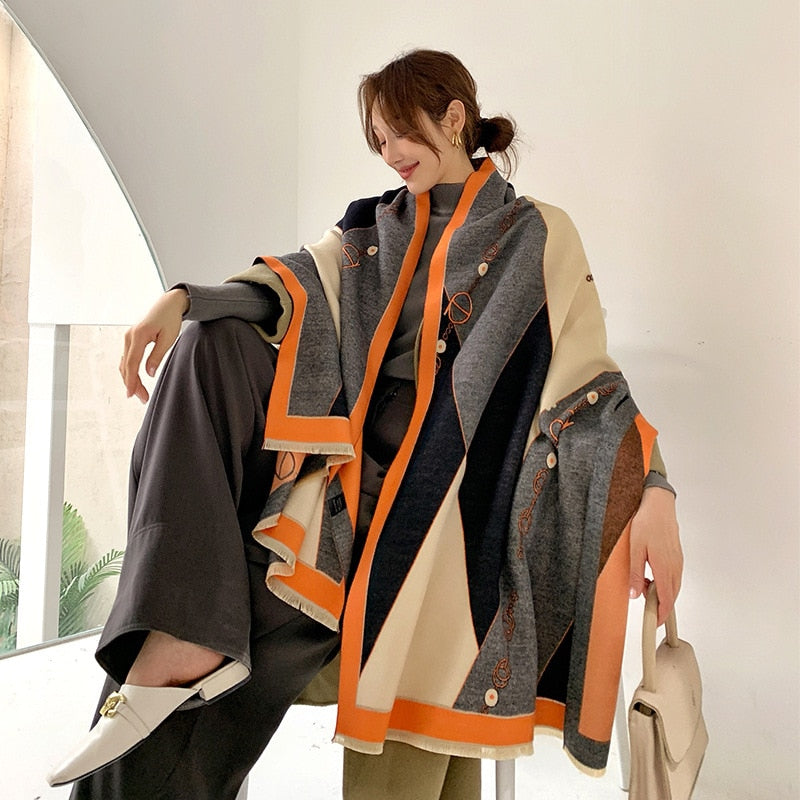Women Luxury Cashmere Scarf Winter