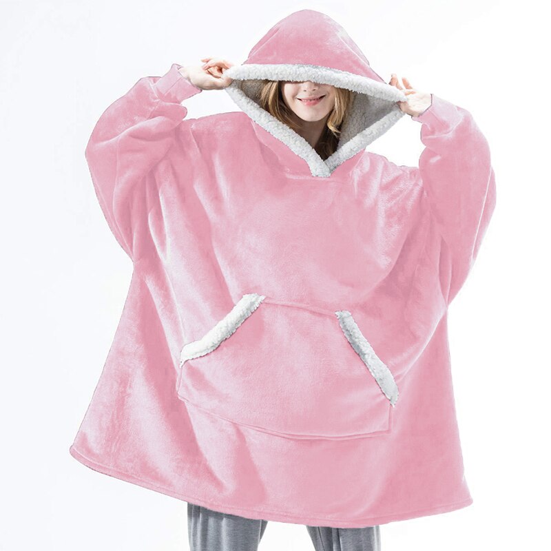 Winter Hoodie Blanket Women Long Sweatshirt