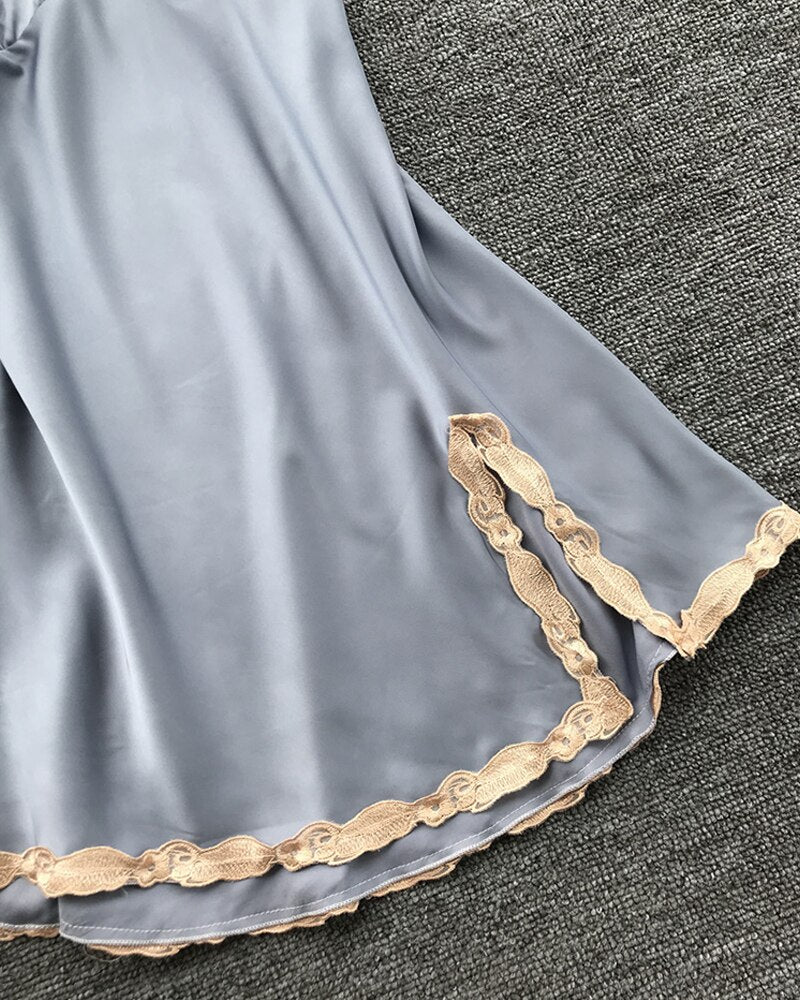 Women Sexy Elegant Slit Mini Sleepwear