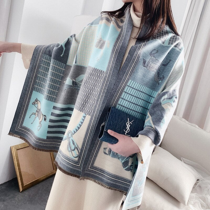 Women Luxury Cashmere Scarf Winter