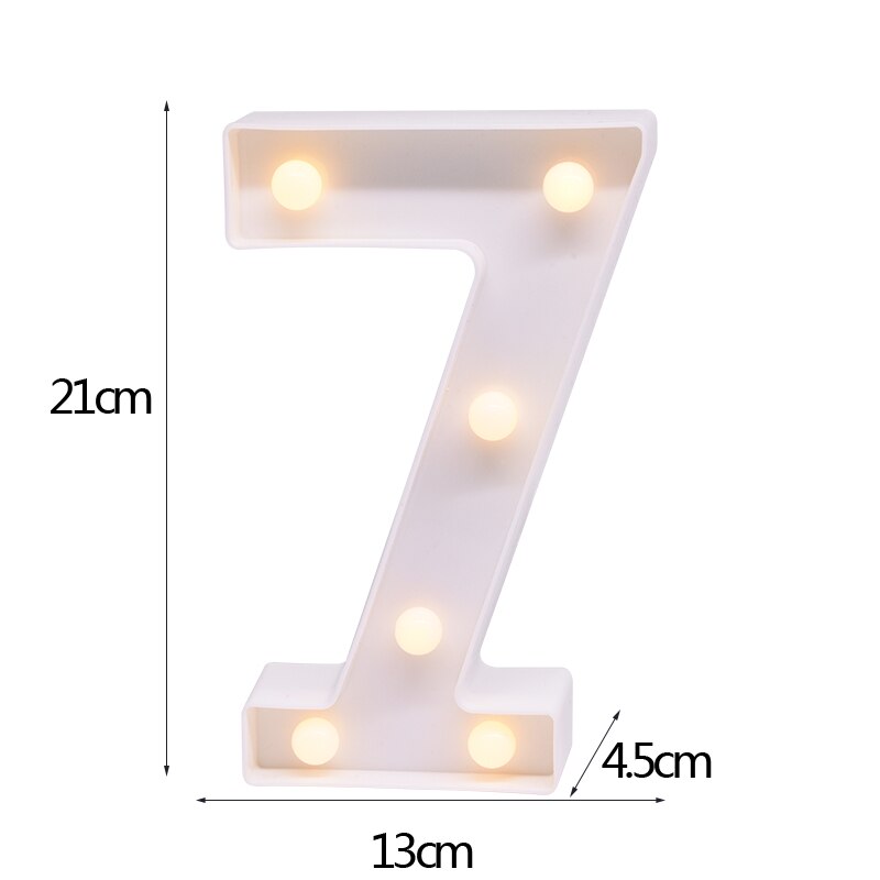 White Letter & Number LED Night Light