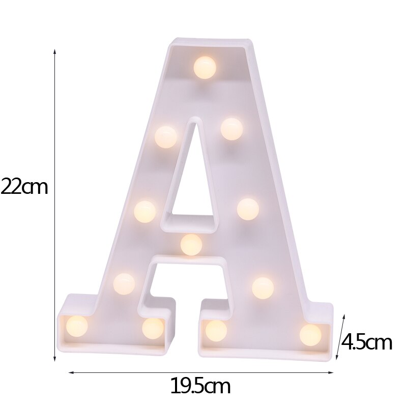 White Letter & Number LED Night Light