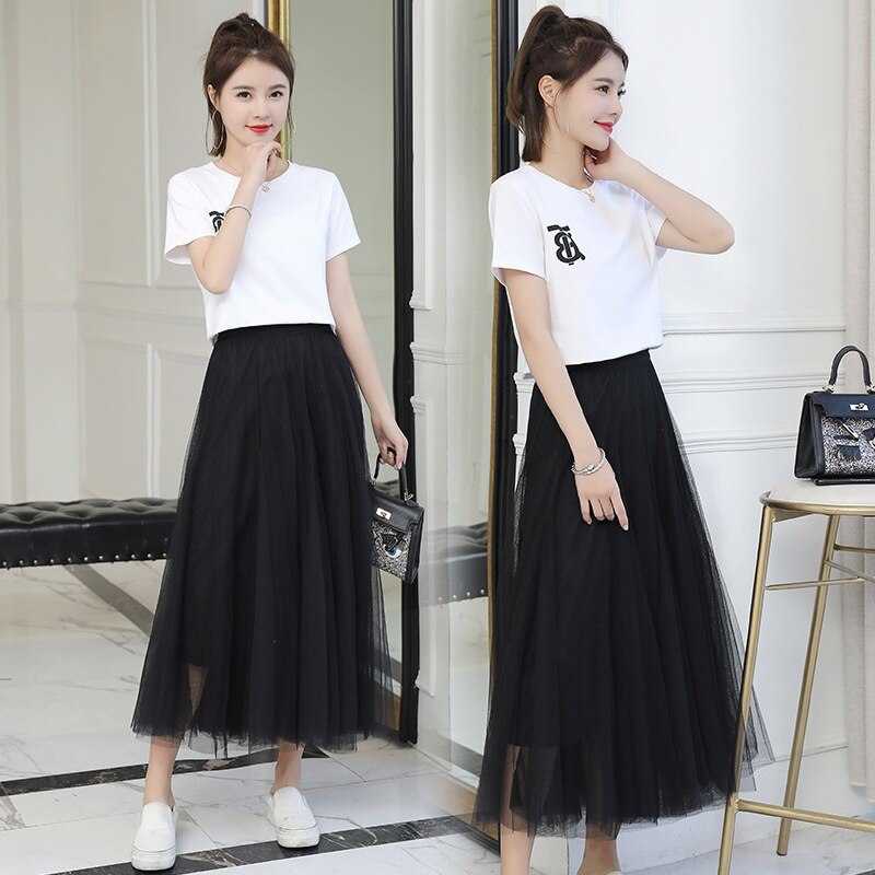 Women Skirt  Sleeve T-shirt