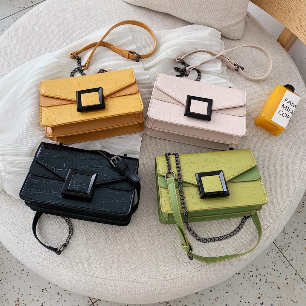 Stone Pattern Leather Crossbody Bags