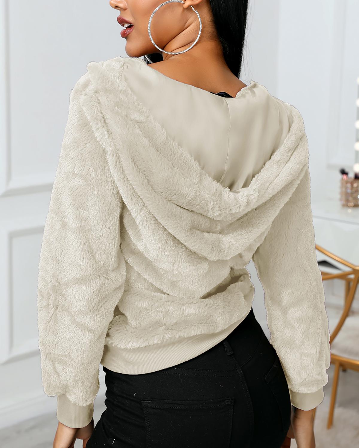 Winter Women Elegant Casual Fur Coat