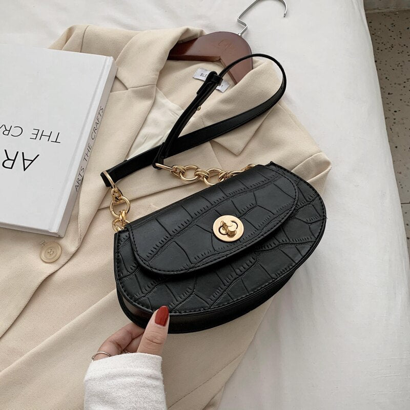 Stone Pattern Small PU Leather Bags