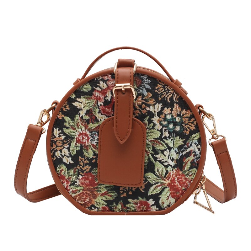 Round Small PU Leather Crossbody Bags