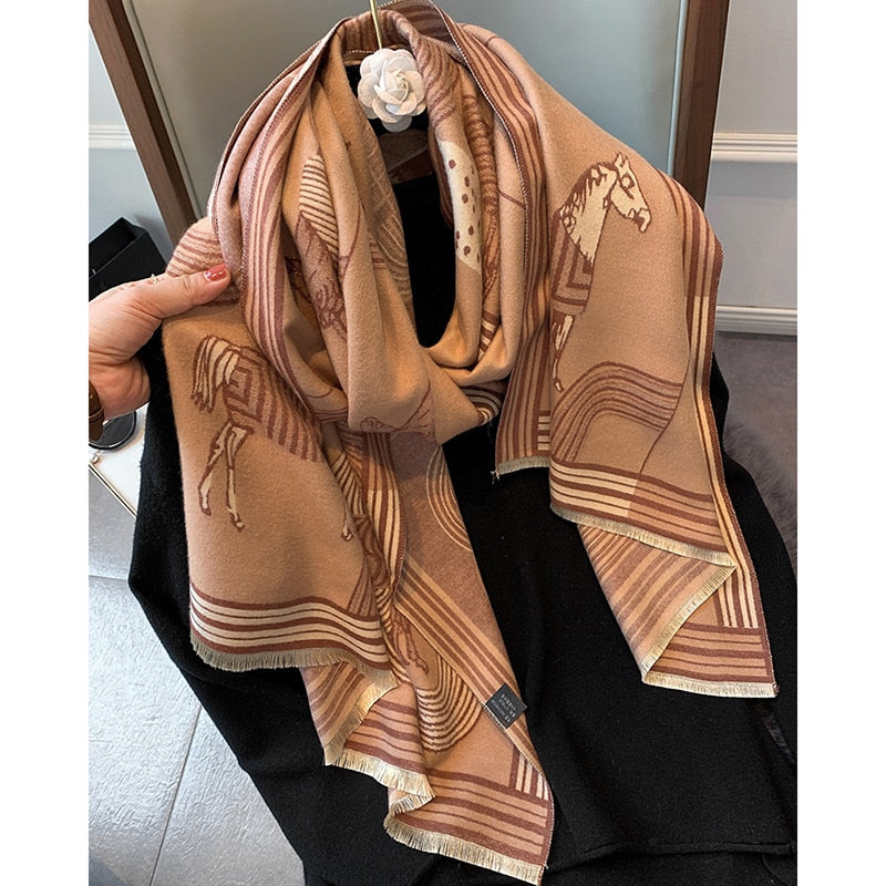 Women Luxury Cashmere Scarf Winter