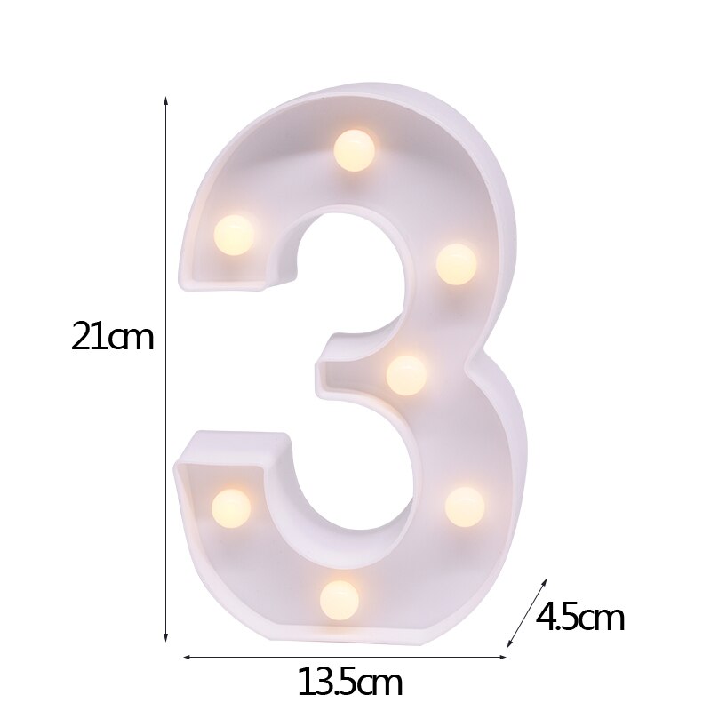 White Letter & Number LED Night Light