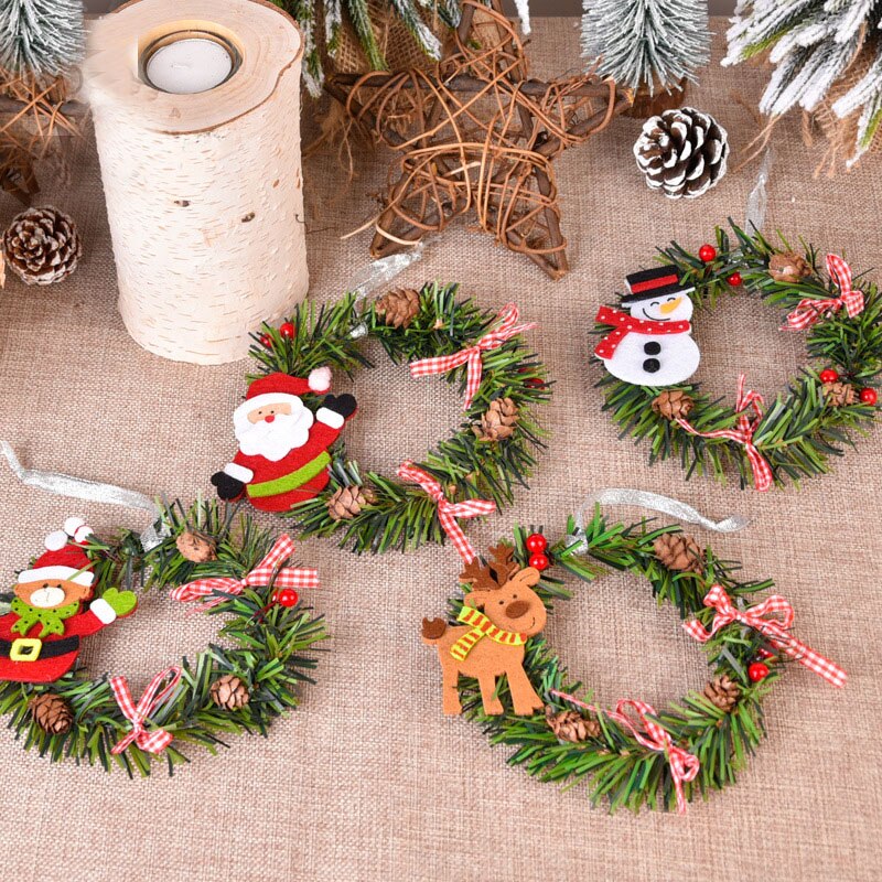 Wreath Decoration Santa Claus Deer Circle