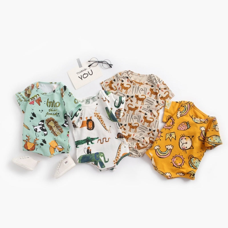 Newborn baby girls bodysuit short