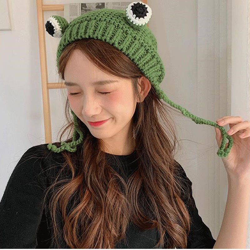 Winter Skullies Cute Women Frog Hat