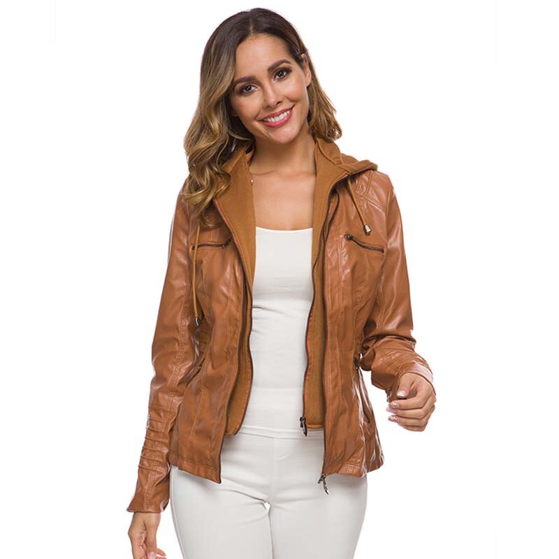 Women Winter Pu Leather Jacket