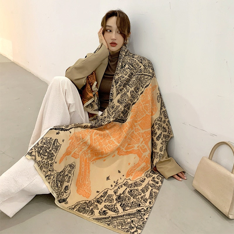 Women Luxury Cashmere Scarf Winter
