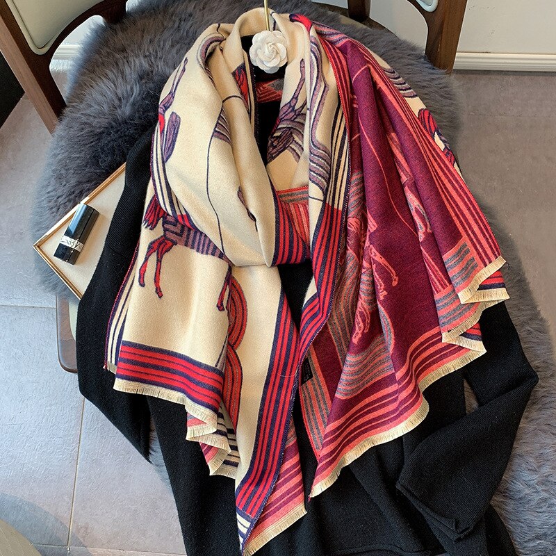 Women Luxury Cashmere Scarf Winter