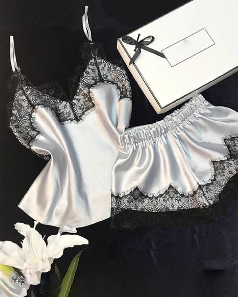 Women Elegant Patchwork Sleepwear