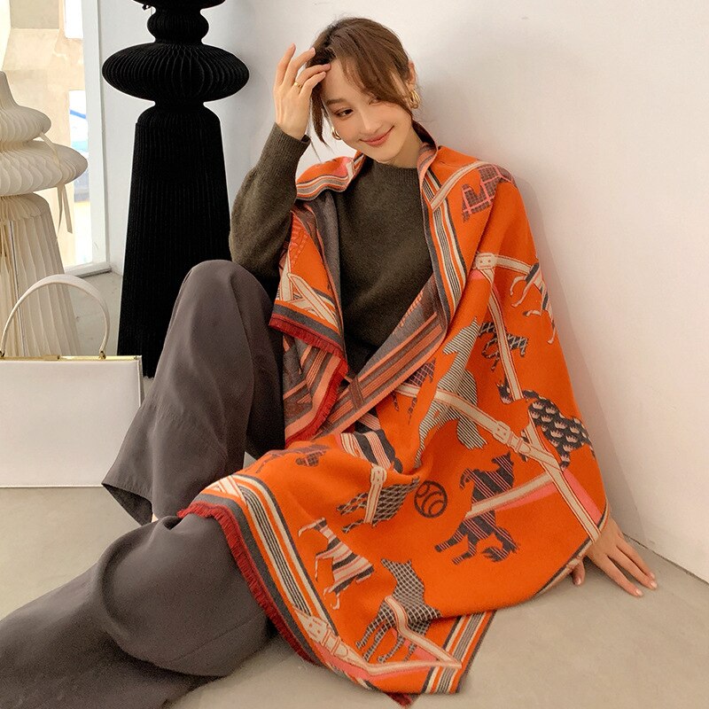 Women Luxury Cashmere Scarf Winter