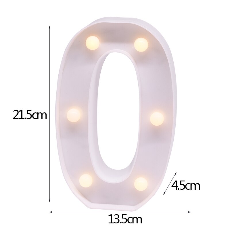 White Letter & Number LED Night Light