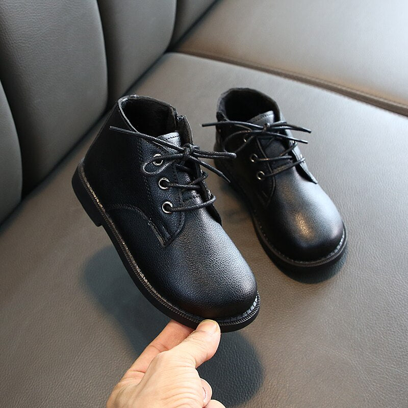 Winter Children's Waterproof Leather Boots