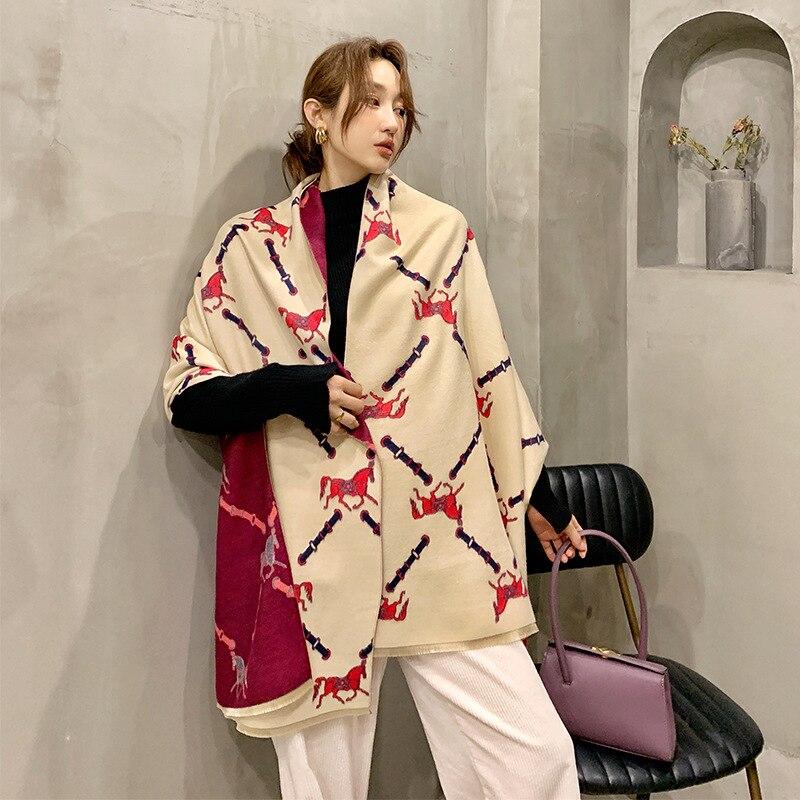 Women Luxury Cashmere Scarf Winter