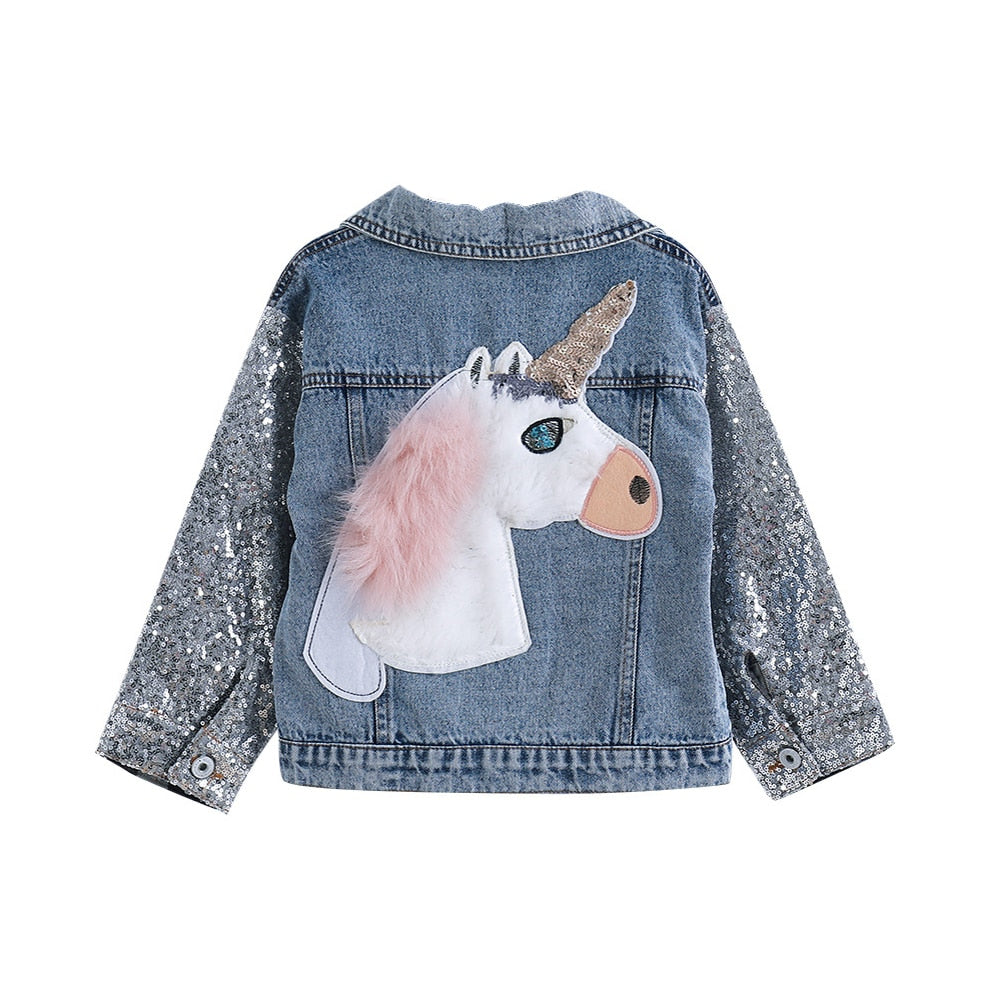 Unicorn jean Jacket for Girls Children