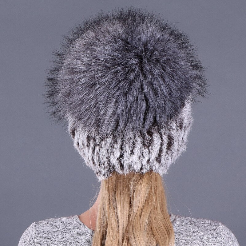 winter rabbit fur hat