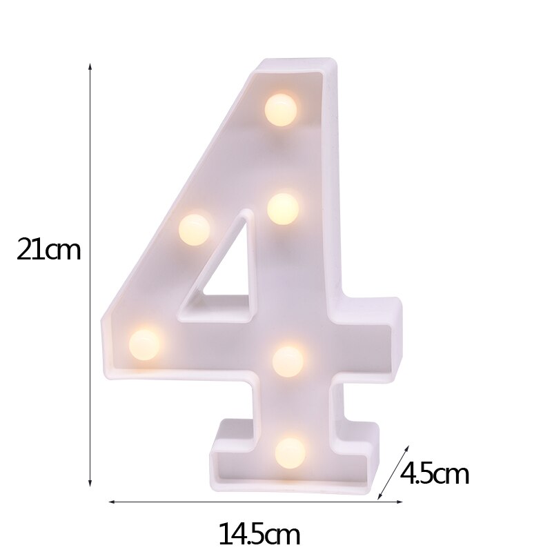 White Letter & Number LED Night Light