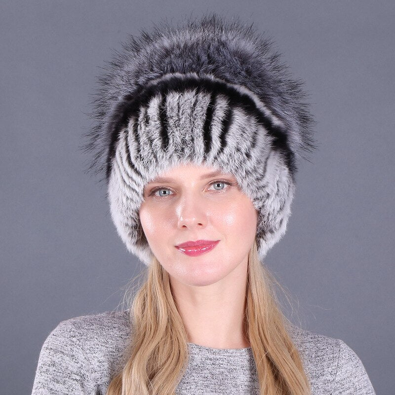 winter rabbit fur hat