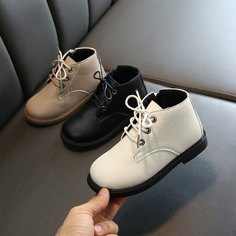 Winter Children's Waterproof Leather Boots
