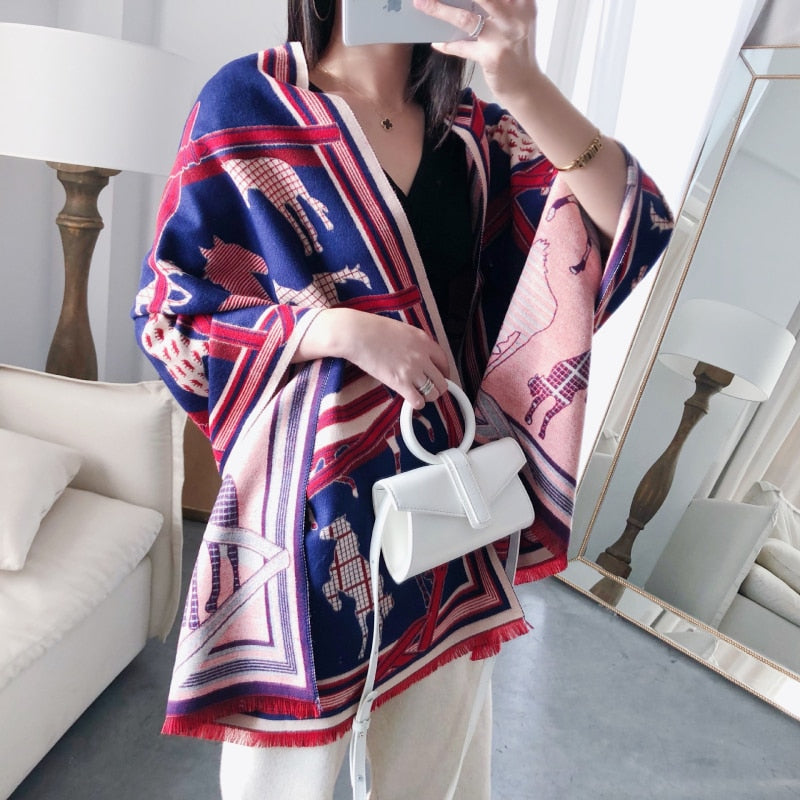 Women Luxury Cashmere Scarf Winter