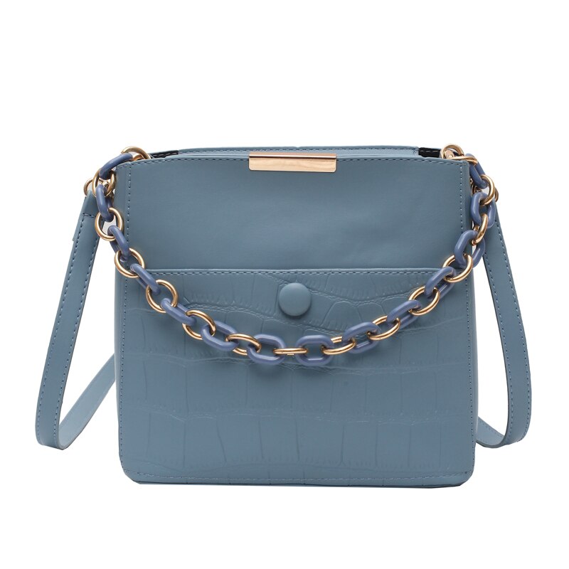 Stone Pattern PU Leather Hand Bag