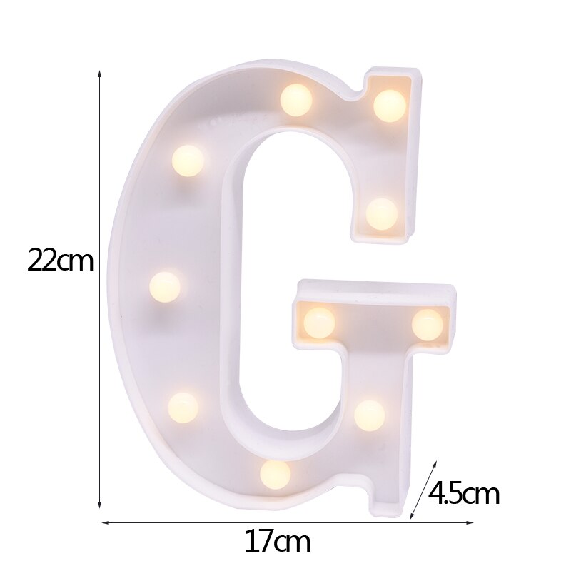 White Letter & Number LED Night Light