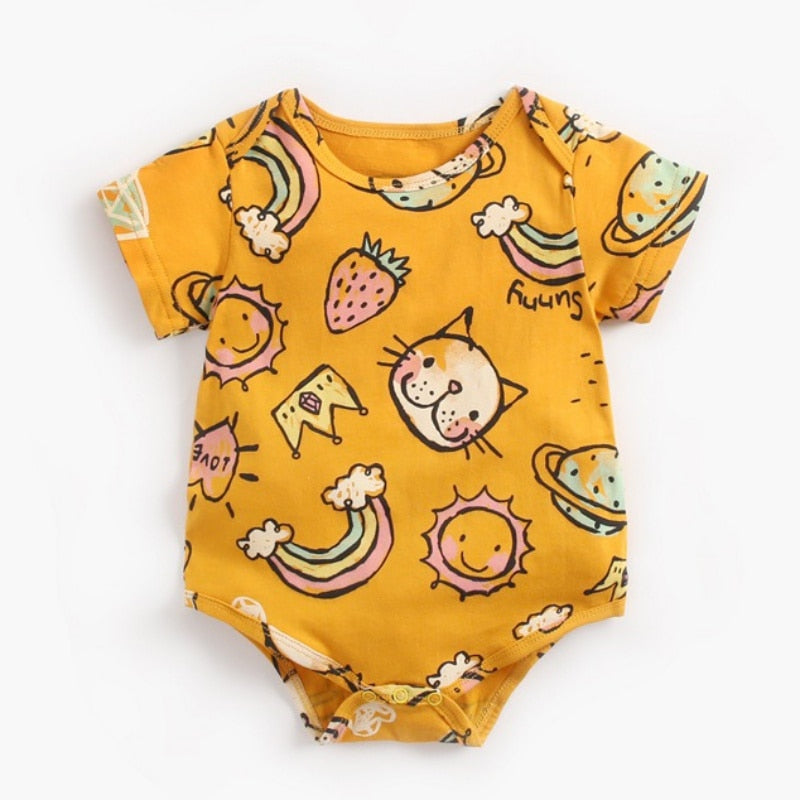 Newborn baby girls bodysuit short