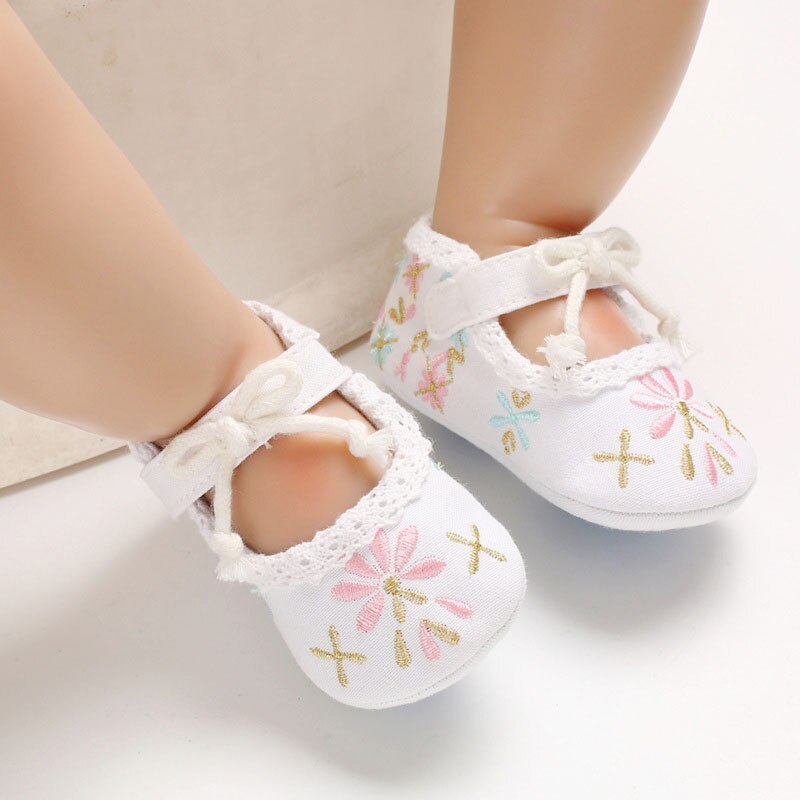 New Flower Embroidery Baby Girl Shoes